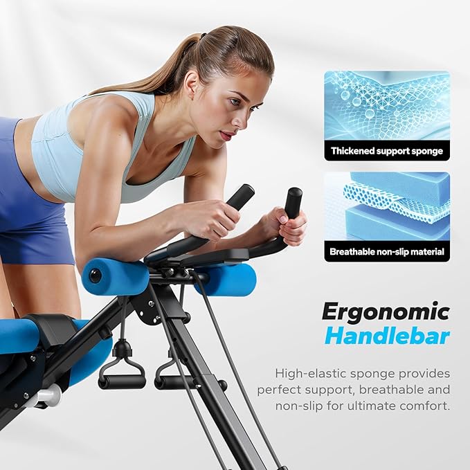 Foldable Ab Machine Full Body Workout With Free Resistance Band