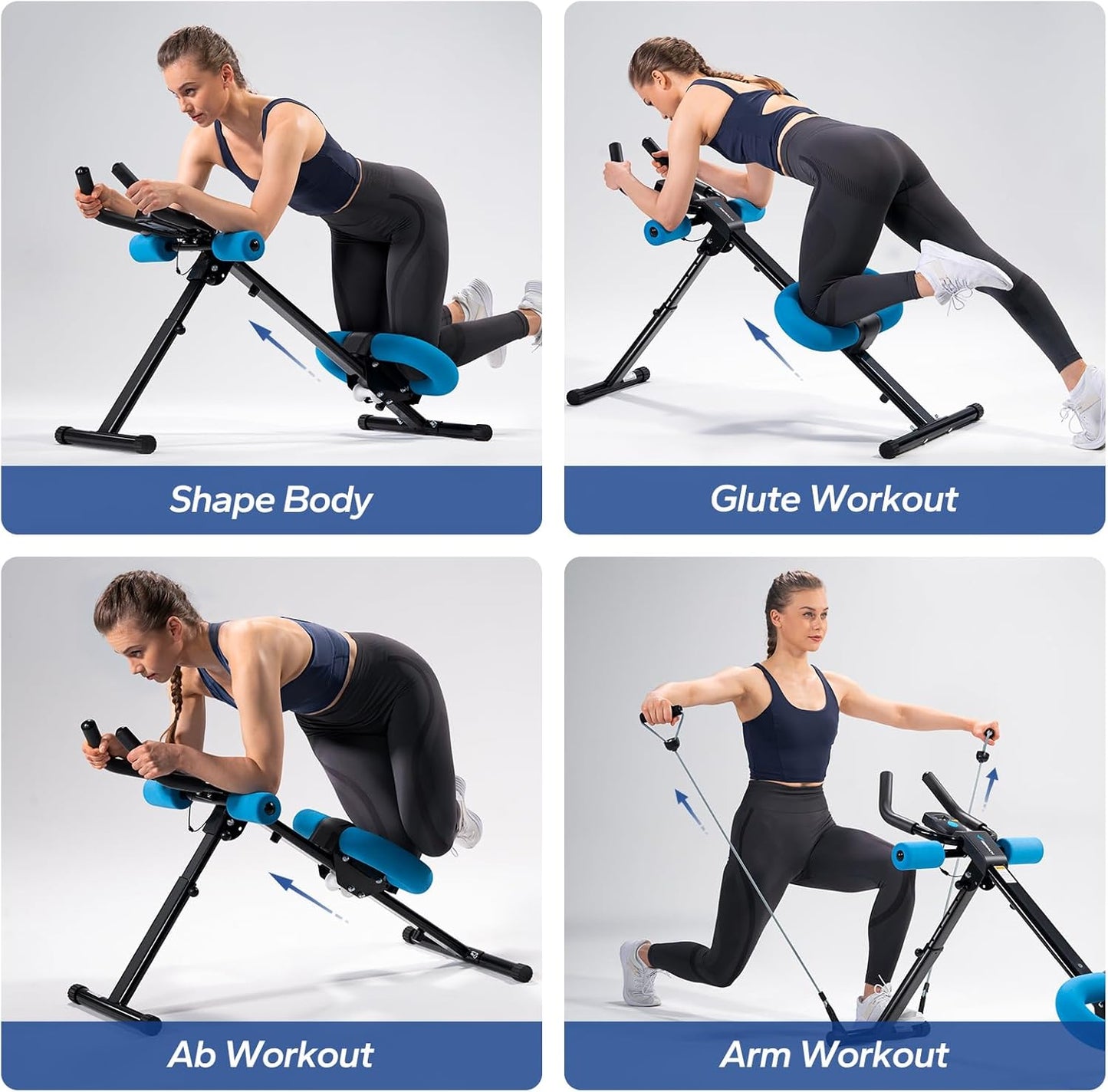 Foldable Ab Machine Full Body Workout With Free Resistance Band