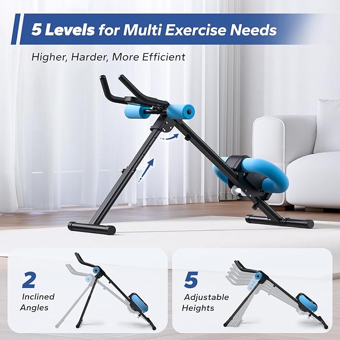 Foldable Ab Machine Full Body Workout With Free Resistance Band