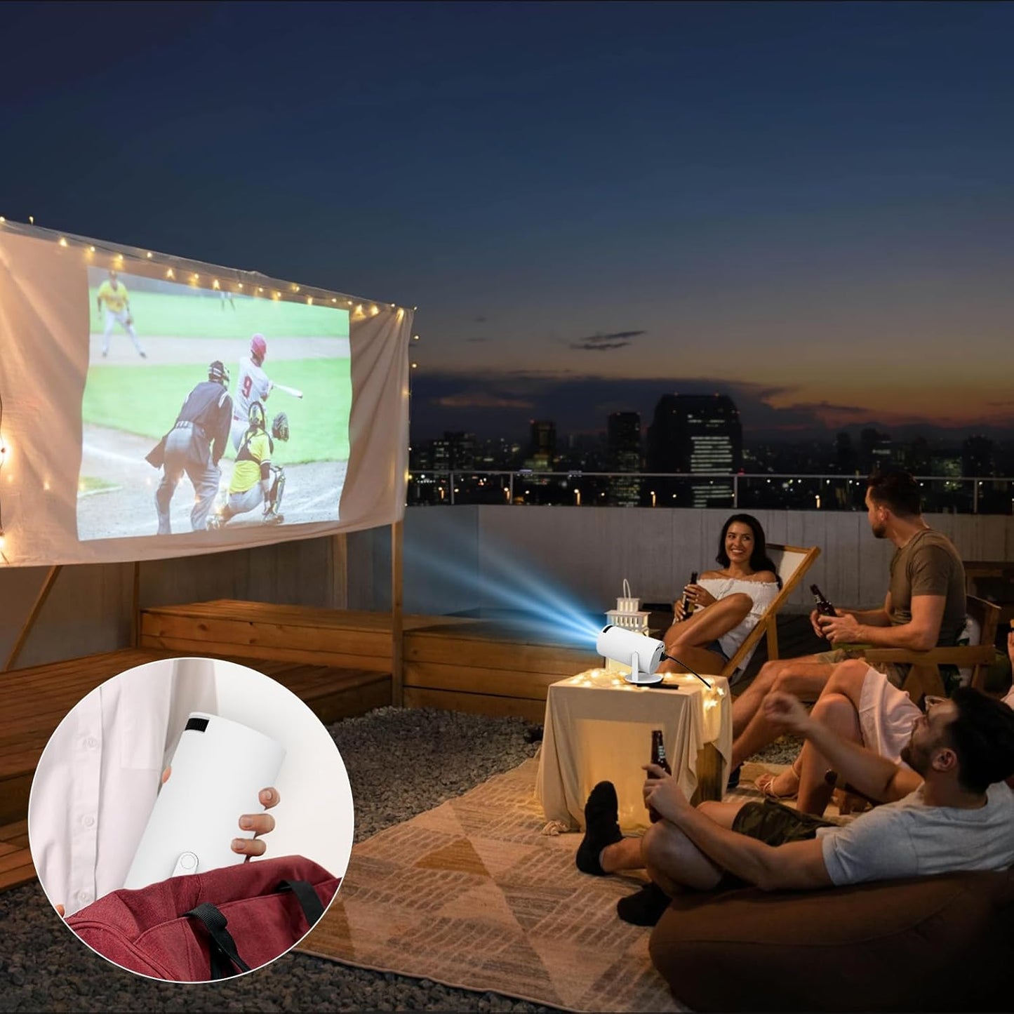 Full HD Mini Portable Projector Theater Pro (With Built-in Apps)