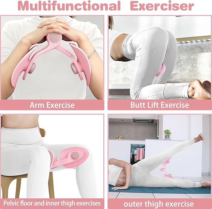 4 in 1 Multifunction Thigh Master Hip Trainer Kegel Exerciser, Pelvic Floor Trainer, Kegel Trainer for Postpartum Rehabilitation, Trimmer Inner Thigh, Thigh Toner Workout