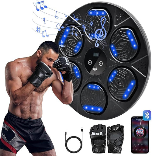 Music Boxing Machine, 5.0 Smart Bluetooth Boxing Machine Trainer with Boxing Gloves