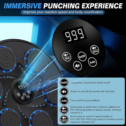 Music Boxing Machine, 5.0 Smart Bluetooth Boxing Machine Trainer with Boxing Gloves
