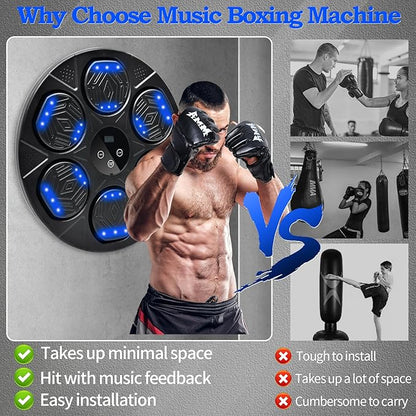 Music Boxing Machine, 5.0 Smart Bluetooth Boxing Machine Trainer with Boxing Gloves